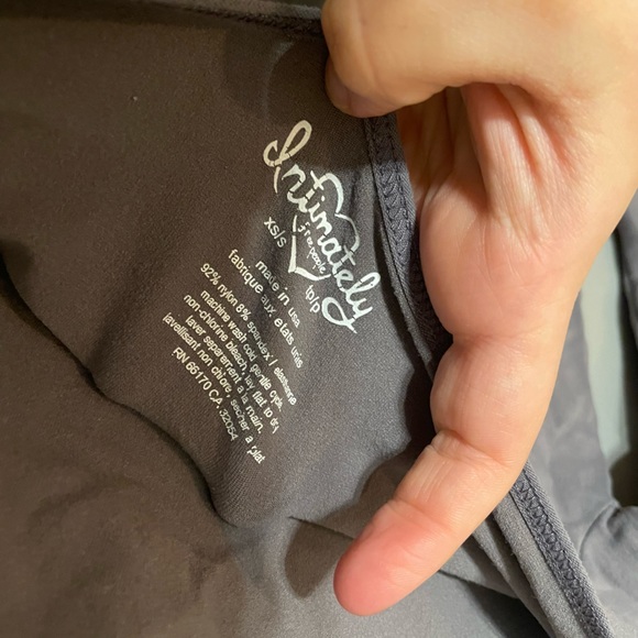 Free people Intimately xs small gray nylon spandex off shoulder top - Picture 2 of 3